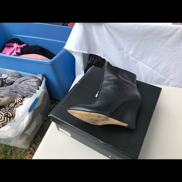 Black Leather Bootie - Picture 2 of 5